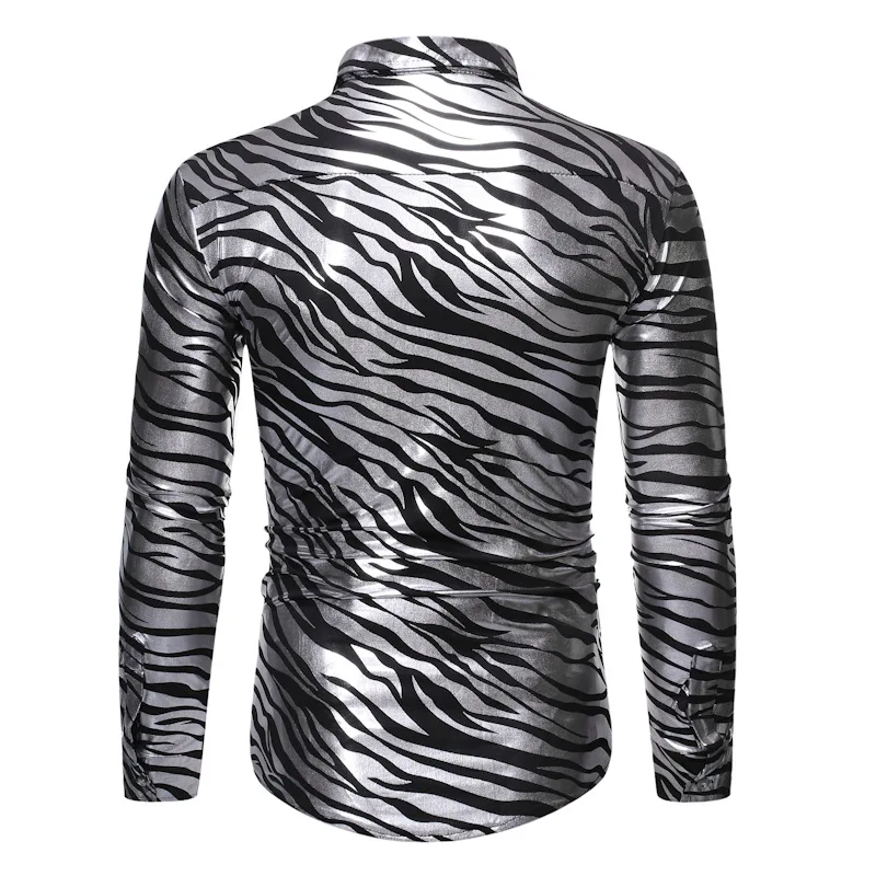Мужские рубашки в полоску золотого и бронзового цвета, Camisa Masculina,, брендовая приталенная рубашка с длинным рукавом, мужская деловая Свадебная рубашка-смокинг