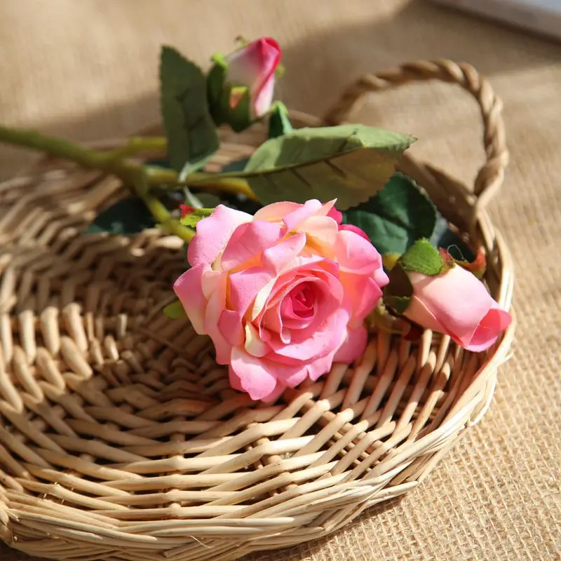 Flannel Simulation Flower Wishful Rose Fake Flower Wedding Supplies Home Decoration Silk Flower - Цвет: A