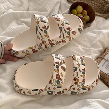 

New Cute Couple Adult Sandals Non-slip Thick-soled Beach Indoor and Outdoor Slippers Men's Soft Waxy Comfortable Slippers Women