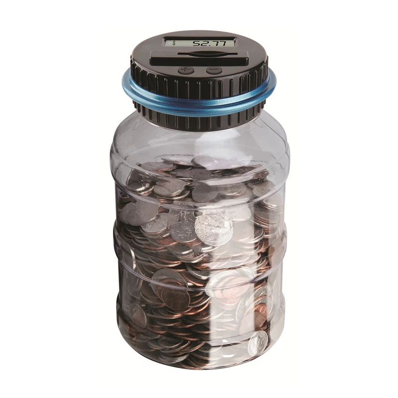 HOT Digital Piggy Bank Coin Savings Counter LCD Counting Money Jar Change Bottle TI99