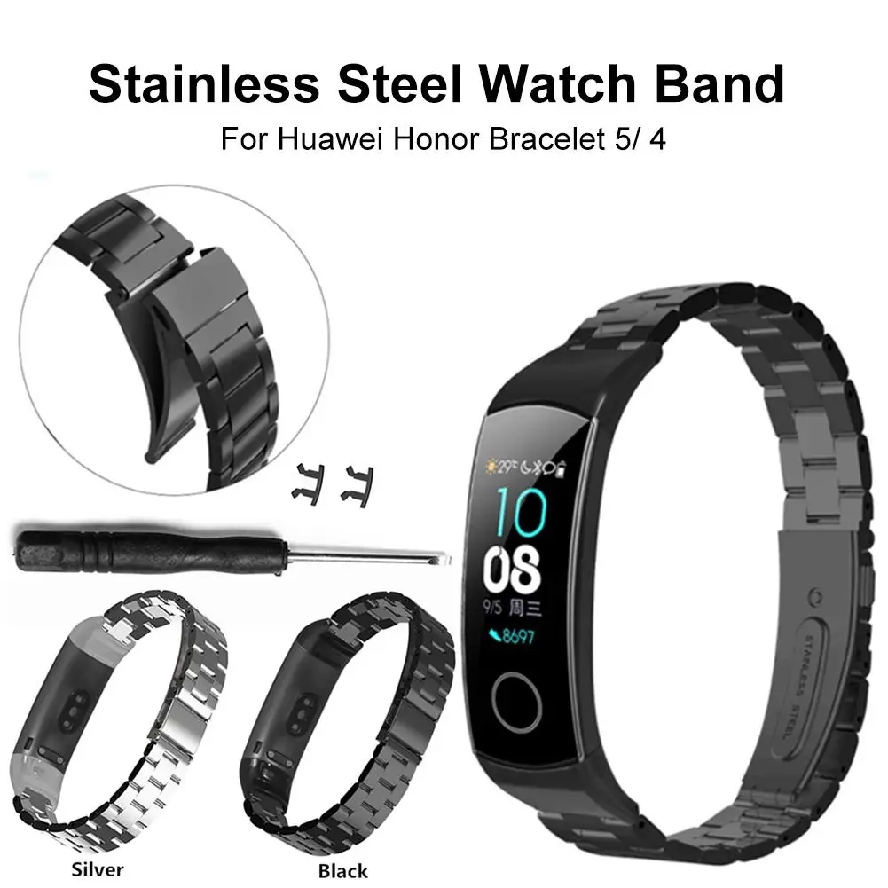 Металлический браслет из нержавеющей стали для Huawei Honor Band 5 4 умный спортивный