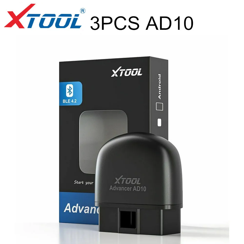 3 шт.) сканер XTOOL AD10 OBD2 на замену ELM327/Vgate Icar2 с поддержкой Bluetooth и запуском CR3001/CR319