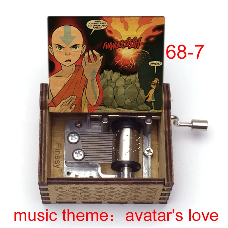 Anime Avatar The Last Airbender Music Theme Avatar's Love Hand Wooden Music Box Decorative Home Office Musical Boxes Fans Gift