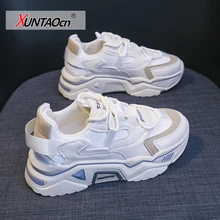 

Women's Vulcanized Shoes Lace Up Ladies Platform Casual Comfort Shoes Women Chunky Sneakers Spring Female Footwear New Fashion
