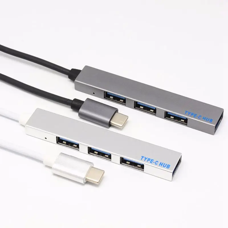 Type-C usb-хаб 4 порта сплав USB-C 3,1-USB 2,0 Тип C OTG быстрая передача светодиодный светильник для ноутбука ПК мышь Macbook huawei