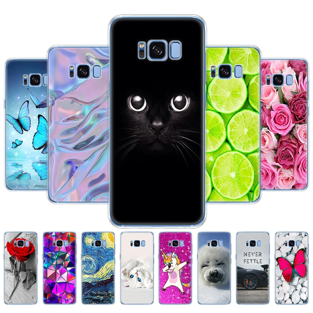 Custodia Morbida In Silicone Tpu Per Samsung Galaxy S8/S8 Plus Custodia Cover Per Samsung S8/S8 Plus Custodia Protettiva Per Telefono Coque Cat Flower
