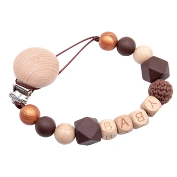 

Anti Fall Nursing Baby Teething Eco Friendly Toy Chain Handmade Pacifier Clip Silicone Beads Holder Nipple Infant Gift Safe