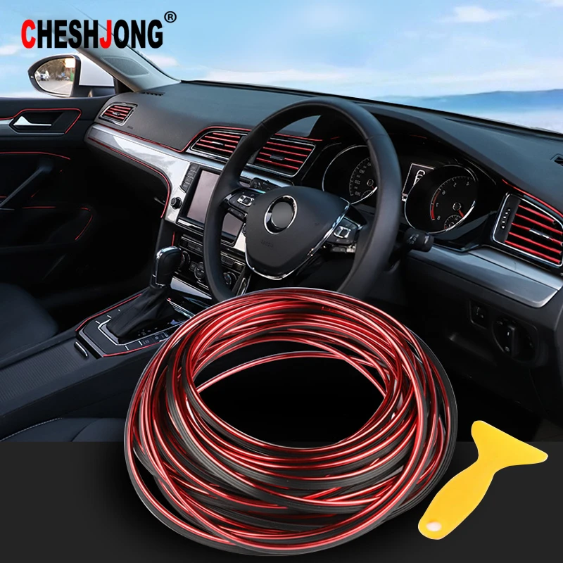 

5M Car Styling Decoration Strip Dashboard Door Edge Moulding Trim Universal Auto Flexible Interior Gap Decorative Accessories
