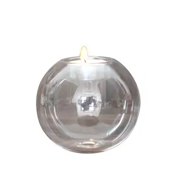 

12CM Round Crystal Glass Home Candle Light Lamps Lighting Fixture Craft Decor