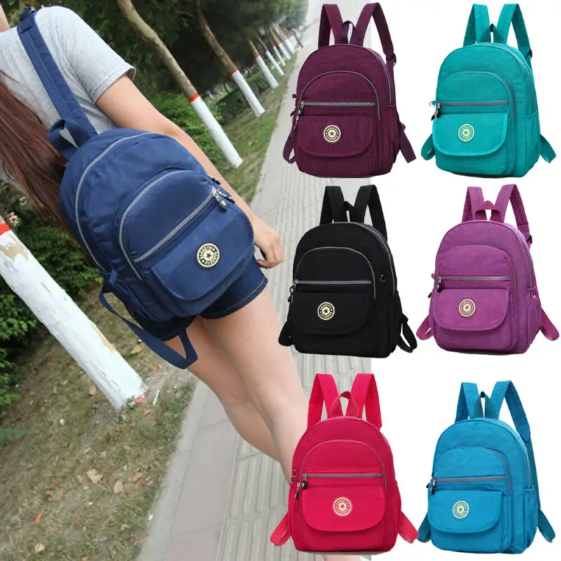Новинка, нейлоновый маленький женский рюкзак, чистый цвет, дорожная сумка, модный двойной рюкзак, женский рюкзак, дизайн