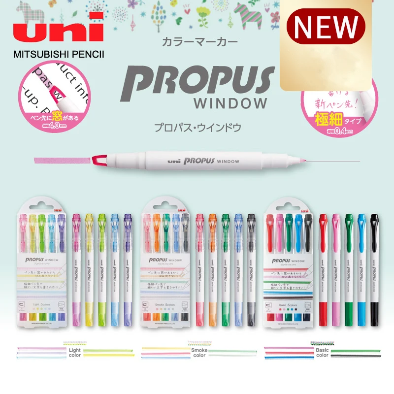 Japan Uni Highlighter Pen Pus103t Window Doubleheaded Highlighter Propus Hand Account 15 Color