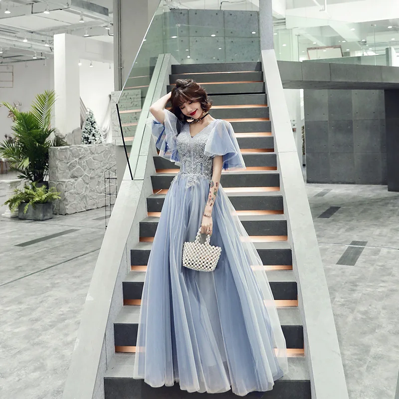 style D Элегантные платья невесты, длинное свадебное платье, плюс размер, синее платье подружки невесты, Тюлевое платье - Цвет: style D
