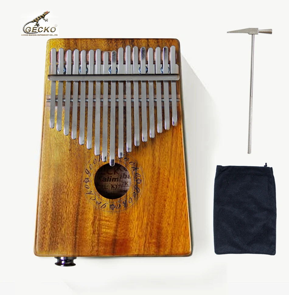 Gecko K17KEQ 17 key Kalimba Solid KOA K17KEQ Африканский «пианино для больших пальцев» перкуссионная клавиатура