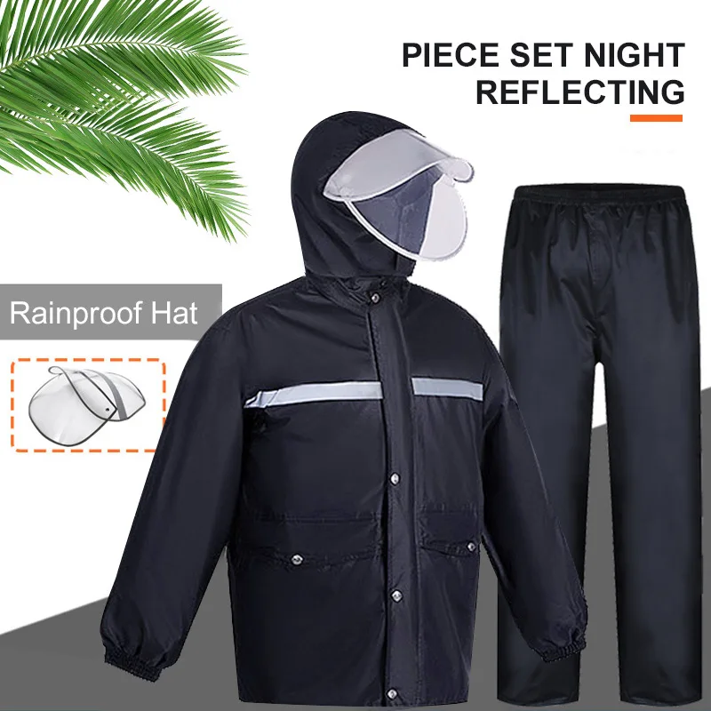 Raincoat Night Reflection Waterproof Camping Windbreak Rain Coat Hood Practical Unisex Hiking Cloak Poncho Emergency Outdoor