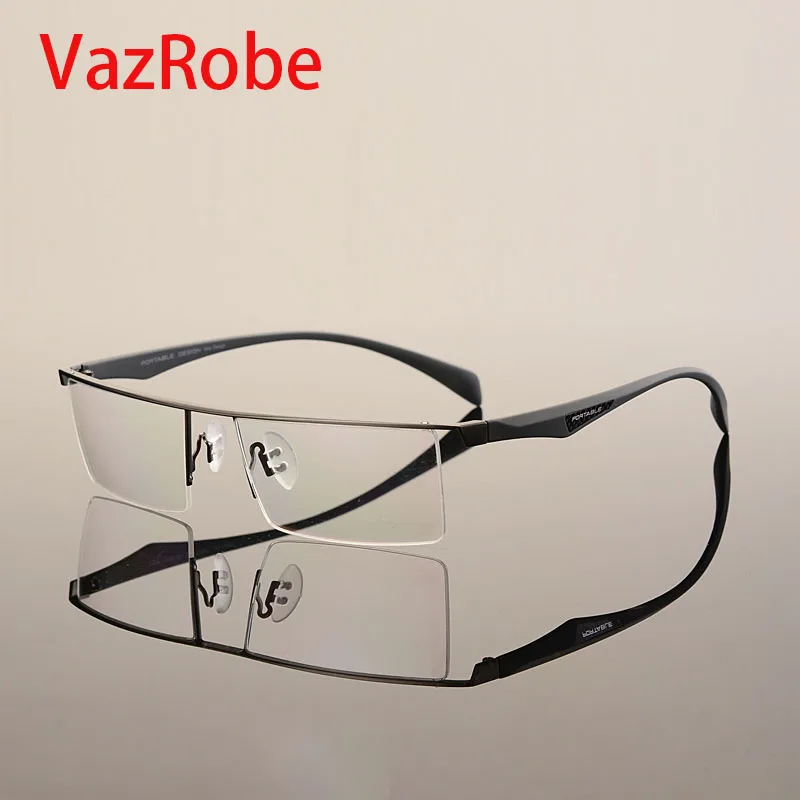 Vazrobe Oversized Eyeglasses Frame Men Brand Designer Glasses Man Wide Fat Face Spectacles for Prescription Myopia Diopter Lens - Цвет оправы: Серый