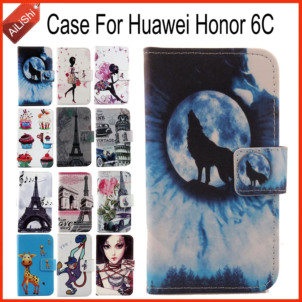 Huawei dustproof case AiLiShi Factory Direct! For Huawei Honor 6C Case Flip Stand Wallet Leather Case Cover Bag 100% Special Accessories phone case for huawei