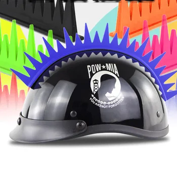

Racing Motorcycle Helmet Mohawk Spike Strip Cool Punk Sticker Capacete Casco Rubber Decoration Angle Warhawk Stick On Helmets