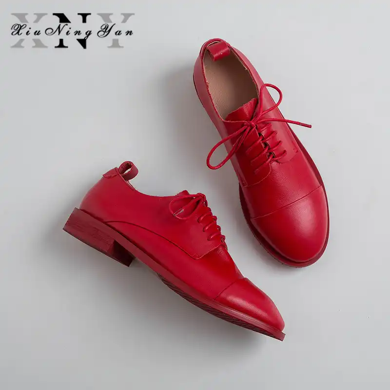 Soft leather oxford shoes womens Clearance