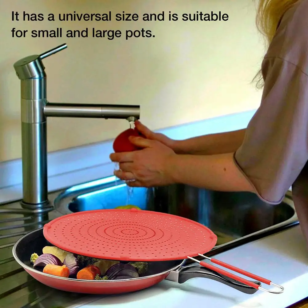 Silicone Splatter Screen Pan Cover 11, Heat Insulation Cooling Mat,  Strainer, Drain Board, Oil Splash Guard for Frying Pan, Non-Stick, Heat  Resistant