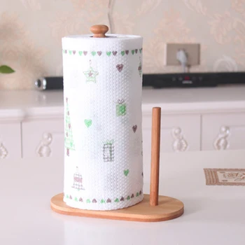 

Natural Bamboo Stand Storage Counter Holder Roll Paper Tissue Towel Dispenser