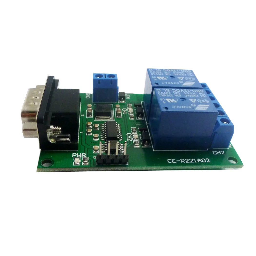 DB9 Женский/мужской RS232 UART Переключатель платы DC 12V 232 релейный модуль для PLC LED