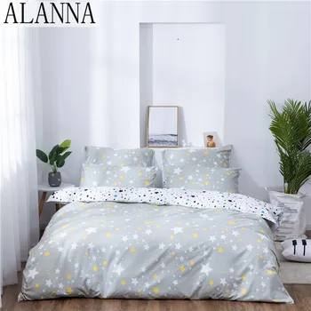 

Alanna X-1005 Printed Solid bedding sets Home Bedding Set 4-7pcs High Quality Lovely Pattern with Star tree flower