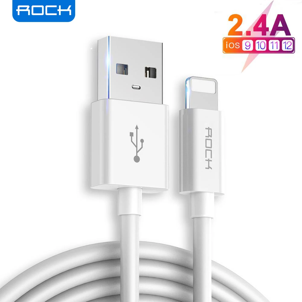 Кабель ROCK USB для iPhone 11pro Max X Xs 2 4 А шт. | Мобильные телефоны и аксессуары