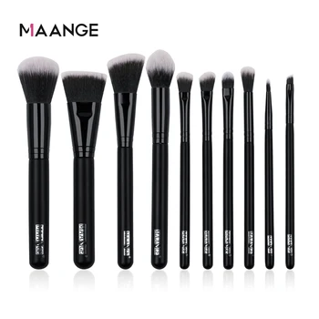 

MAANGE 10Pcs Pro Makeup Brushes Set Women Facial Cosmetic Beauty Eyeshadow Eyebrow Foundation Concealer Blush Make Up Brush Tool