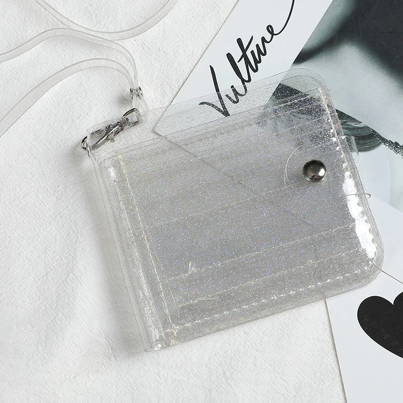 Women Purse PVC Clear Transparent Jelly Bag Mini Money Wallet Card Holder Clear Wallet Ladies Purse Wallet Jelly Card Holder