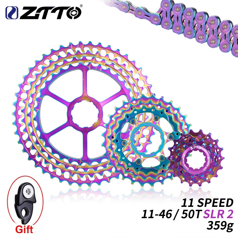 ZTTO The New 11 Speed ultralight Colorful 11-46T SLR 2 Bicycle 11-50T Cassette HG system 11s 46T CNC k7 For MTB GX X1 NX M8000 | Спорт и