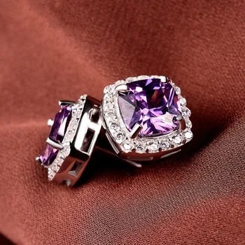 

fashion sweet accessories 925 sterling silver stud earrings ladies zirconium fashion jewelry crystal earrings wholesale