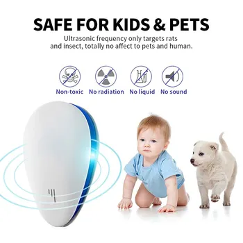 

Ultrasonic Pest Repeller Plug Electric Pest Control - Professional Home Repellent - For Fleas, Mosquitos, Bed Bugs