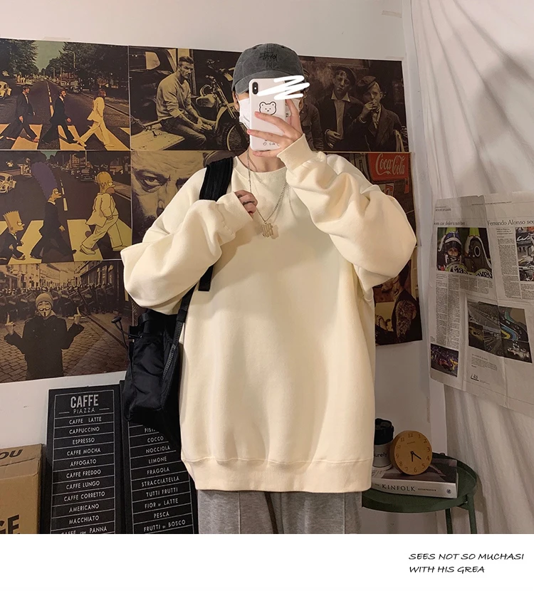 LEGIBLE 2021 Autumn Woman's Hoodies Oversize Female Loose Cotton Solid Thicken Warm Women Sweatshirts Lady Fashion