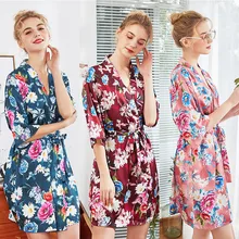 Pajamas Womens Robes Sleepwear Robes for Women Pajamas Nightgown Plus Size Women Pj Lounge Pink Robes Blue Wine Red Floral
