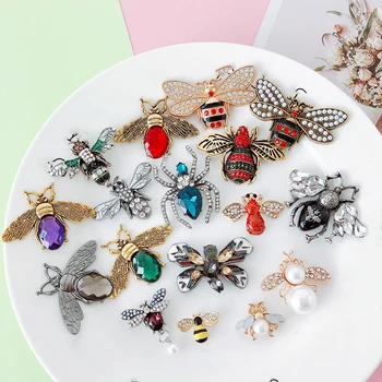 

Creative 5pcs/lot cute insects small ornaments rhinestone metal crafts clothing festival Setting 26 paragraph