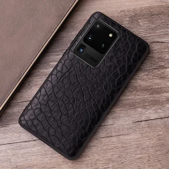 

Leather Phone Case For Samsung S20 Ultra S8 S9 S10 Plus Note 8 9 10 plus A70 A71 A51 A50 A30 A20 Cowhide Cover
