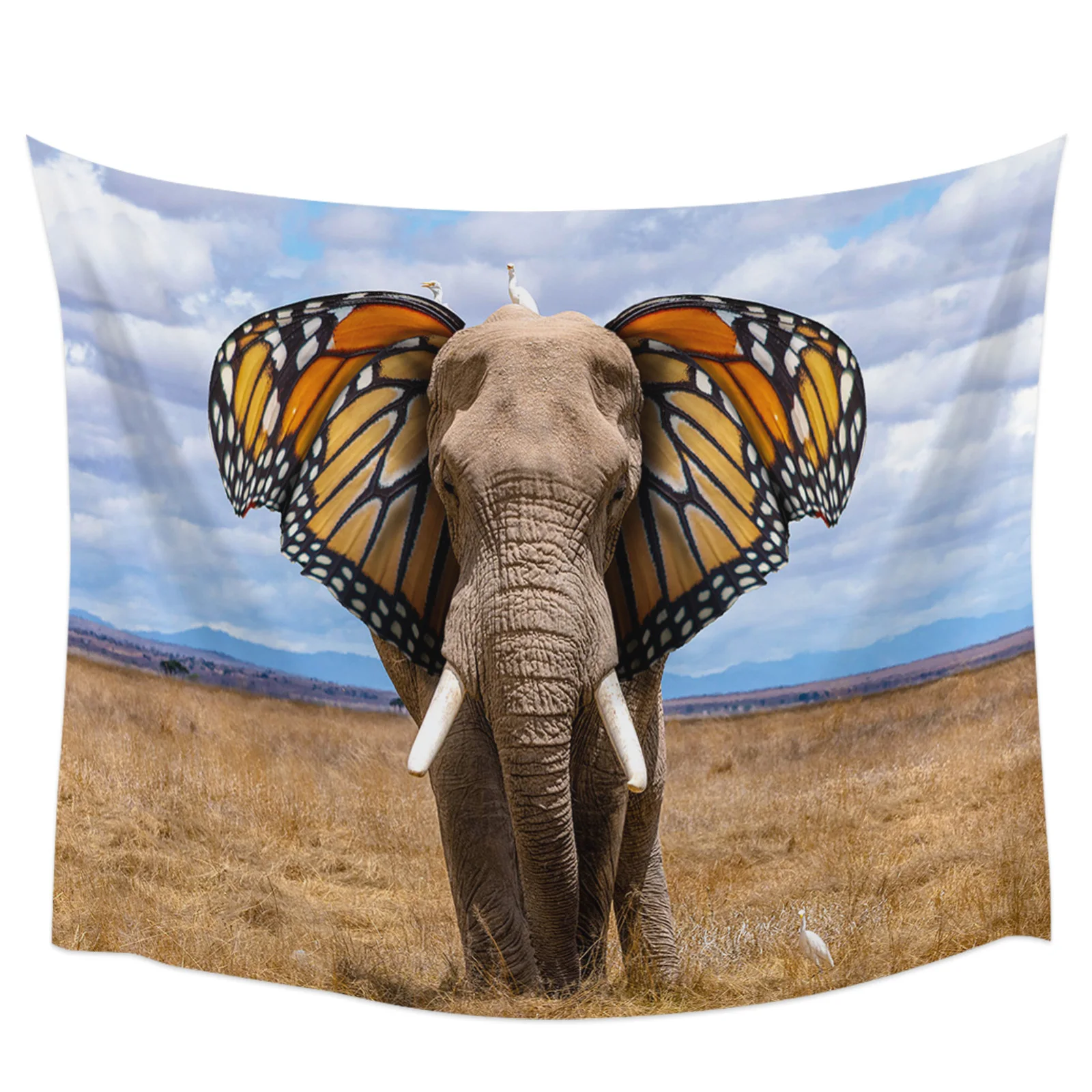 Elephant Butterfly Ears Abstract Tapestry Wall Hanging Home Wall Decor