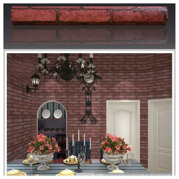

10m Home Decor 3D PVC Classic retro Wall Stickers Paper Stone Brick wallpaper Rustic Effect Self-adhesive Home Decor Sticker