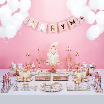 

Tobs Weeding cake stand cupcake mirroe tray lace edge cake tools home decoration dessert table decorating party suppliers