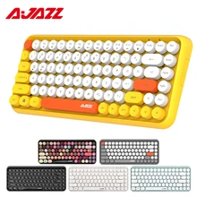 Ajazz 308i teclado inalámbrico Bluetooth 84 redondo clásico llaves inalámbrico teclado de juego para Windows Mac Android iOS Multimedia clave