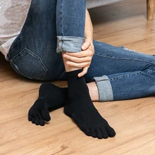 5 пар, носки с пятью пальцами для мужчин и женщин, для спорта на открытом воздухе, хлопковые Дышащие носки с раздельным носком, весна-осень, спортивные носки с пятью пальцами