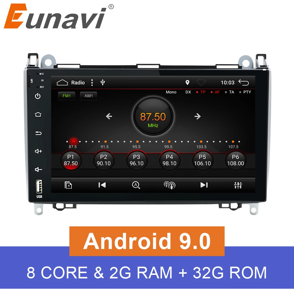 Автомобильный DVD Мультимедиа Android 9 0 2din авто радио для Mercedes Benz B200 A B Class W169 W245 Viano Vito