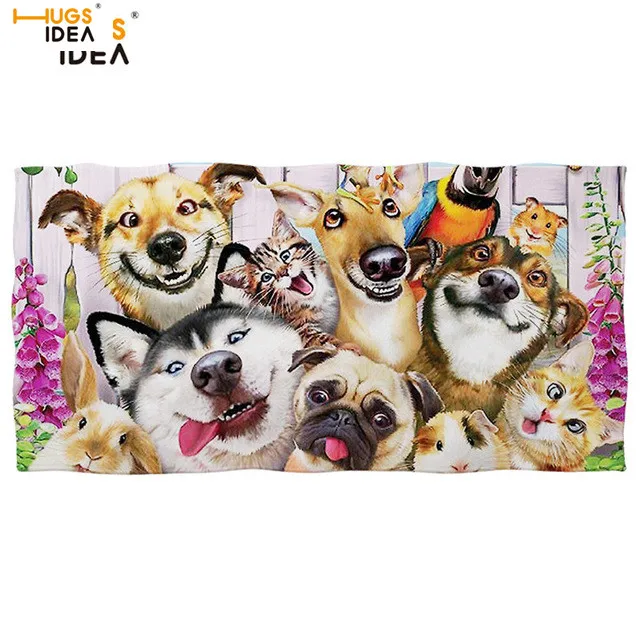 HMA115 Пляжное полотенце из микрофибры HUGSIDEA для кошек/собак/лошадей/океана, для селфи, душа/банное полотенце для плавания, спортивное полотенце, Чудесный дизайн в виде животного, полотенце s - Цвет: HMA115