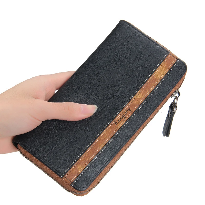 

Baellerry 2021 Men Wallets Long Style High Quality Card Holder Male Purse Zipper Large Capacity Brand PU Leather Wallet For Men