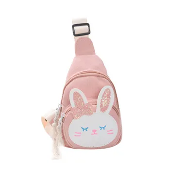 

2020 New Mini Cartoon Rabbit Chest Bag Handbag Shoulder Bag Purse Fashion Sport Waist Lovely Canvas Bag Shoulder Chest Bags