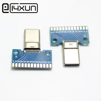 

1pcs USB 3.1 Type C Connector 24+2P Male Plug Receptacle Adapter to Solder Wire & Cable 24P+2P PCB Board