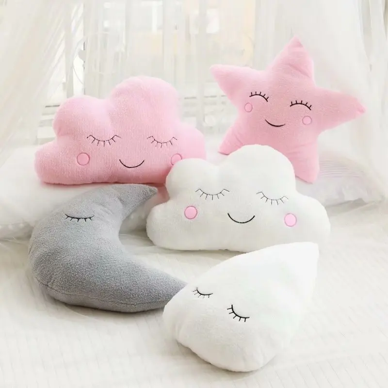 

INS Sky Series Pillow Plush Toys Cloud Moon Raindrop Five-pointed Star Sofa Cushion CHILDREN'S Room Decoration