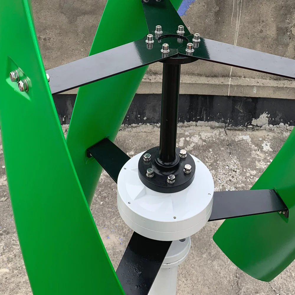 Real Watt 1KW 3 Blades Free Energy Vertical Axis Wind Turbine Generator 24V 48V Homeuse Windmill Low RPM