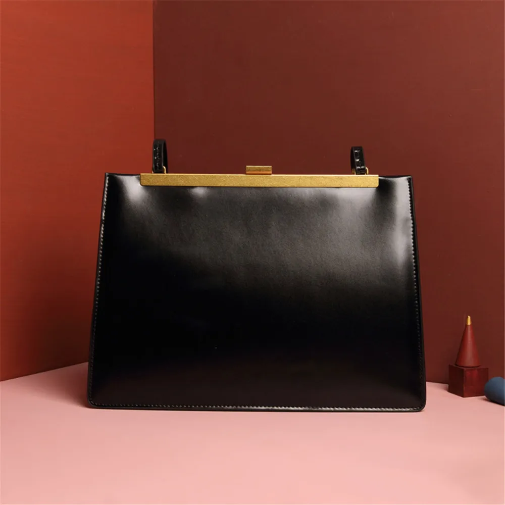 32.5x8x22.5cm Натуральная кожа, сумка на плечо, квадратная, модные женские сумки, большая емкость, простой бизнес женский портфель, сумка-мессенджер - Цвет: 32.5x8x22.5cm