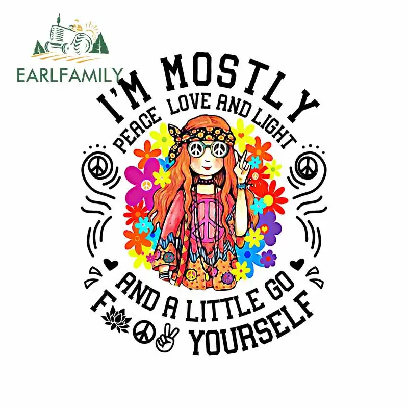 EARLFAMILY 13 см x 10 4 для меня в основном мир любовь и свет хиппи индивидуальные